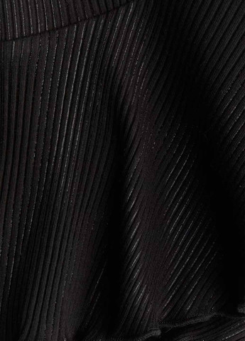 Черная кэжуал однотонная юбка H&M а-силуэта (трапеция)