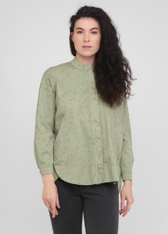 Оливковая кэжуал рубашка с цветами Wiya