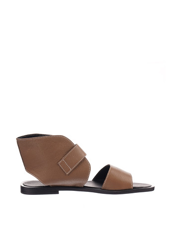 Кофейные босоножки No Brand с ремешком с пряжкой