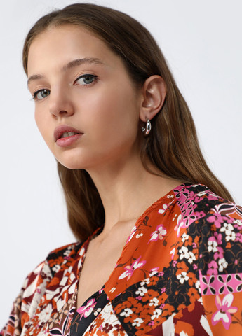 Коричневое кэжуал платье на запах Lefties с цветочным принтом