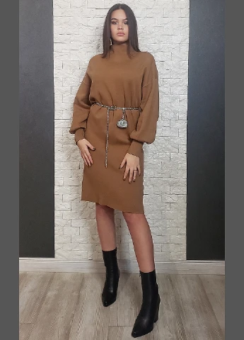 Коричнева кежуал сукня Lara однотонна