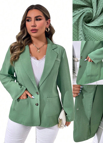 Зеленый женский жакет SHEIN однотонный - демисезонный