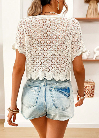 Кремовый лето кардиган SHEIN