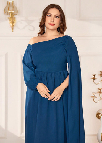 Індиго вечірня сукня сукня-кейп SHEIN однотонна