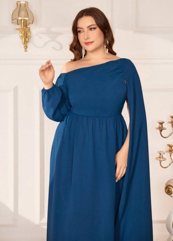 Індиго вечірня сукня сукня-кейп SHEIN однотонна