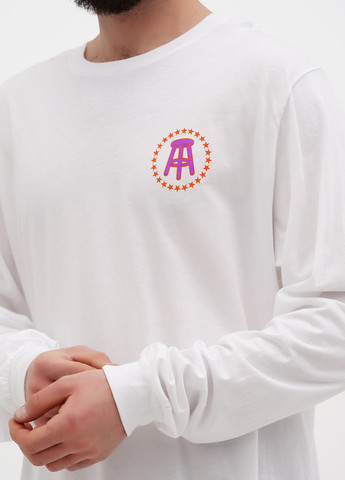 Белый демисезонный кэжуал лонгслив Canvas с рисунком