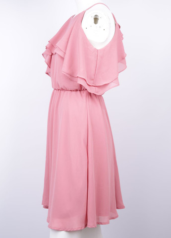 Темно-розовое коктейльное платье клеш Miami однотонное