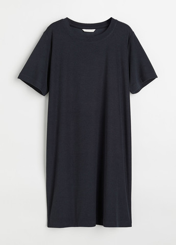 Темно-синя кежуал сукня сукня-футболка H&M однотонна