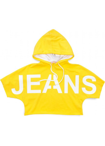 Біла демісезонна футболка дитяча "jeans" (7008-164g-yellow) A-yugi