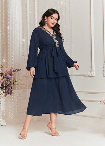 Темно-зелена кежуал сукня на запах SHEIN однотонна