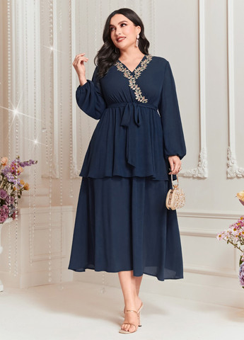 Темно-зелена кежуал сукня на запах SHEIN однотонна