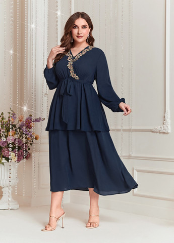 Темно-зелена кежуал сукня на запах SHEIN однотонна