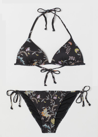 Черный летний купальник (лиф, трусики) раздельный, бикини H&M