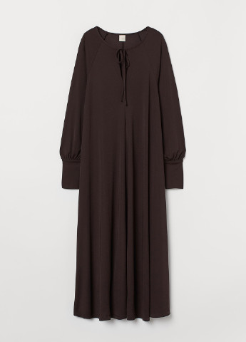 Темно-коричневое кэжуал платье а-силуэт H&M однотонное