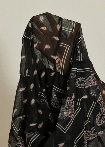 Черное кэжуал платье клеш SHEIN турецкие огурцы