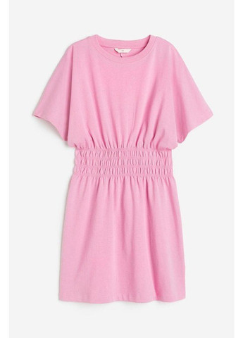 Розовое кэжуал платье платье-футболка H&M однотонное