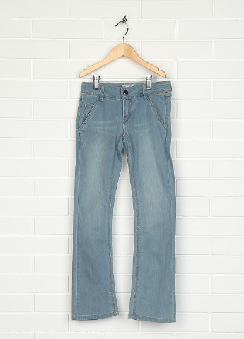 Голубые демисезонные прямые джинсы Okaidi
