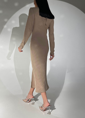 Бежевое повседневный элегантное платье классического кроя Jadone Fashion