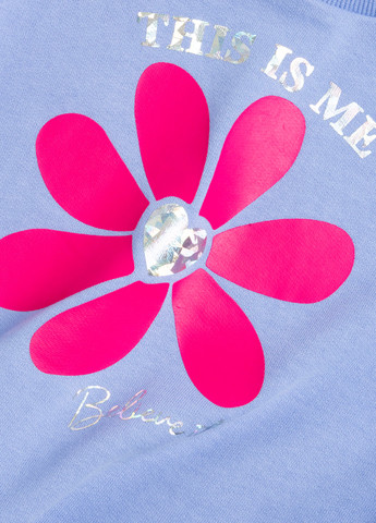 Chicco свитшот цветочный сиреневый кэжуал хлопок, футер