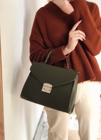 Сумка трапеція Furla класична у вигляді конвертика ROMASHKA, Хакі (одна тисяча шістьдесят два) Ромашка (225640635)