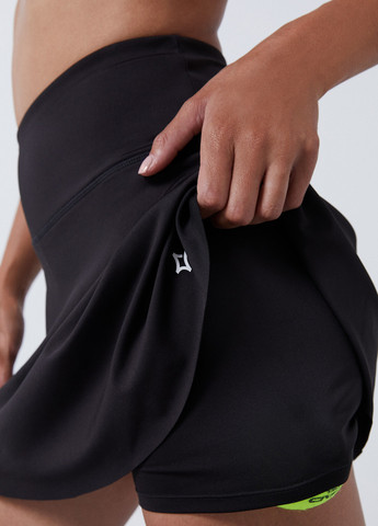 Черная спортивная однотонная юбка Dash&Stars клешированная