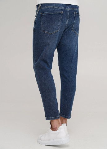 Темно-синие демисезонные укороченные, зауженные джинсы Trend Collection