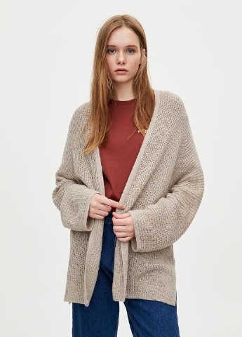 Бежевый демисезонный кардиган Pull & Bear