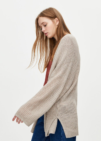 Бежевый демисезонный кардиган Pull & Bear