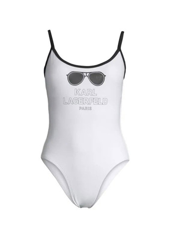 Білий літній купальник суцільний, майо Karl Lagerfeld