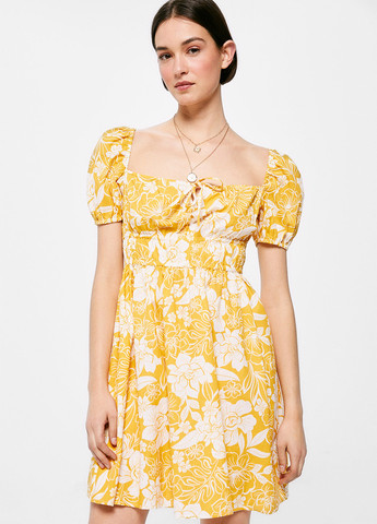 Жовтий кежуал сукня кльош Springfield з квітковим принтом