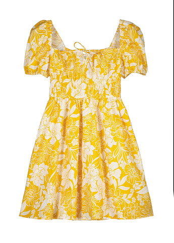 Жовтий кежуал сукня кльош Springfield з квітковим принтом