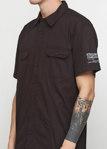 Темно-коричневая кэжуал рубашка MAN`S WORLD с коротким рукавом