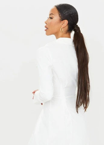 Білий кежуал сукня PrettyLittleThing однотонна