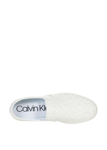 Белые слипоны Calvin Klein с белой подошвой с логотипом