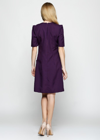 Темно-фіолетова кежуал платье з коротким рукавом ANVI однотонна