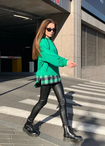 Худи oversize жіноче зелене "SPIDER" InRed (255925483)