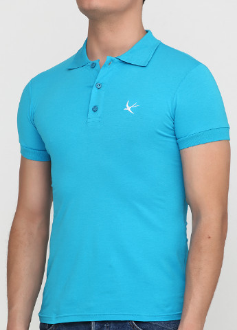 Голубой футболка-поло для мужчин EL & KEN однотонная