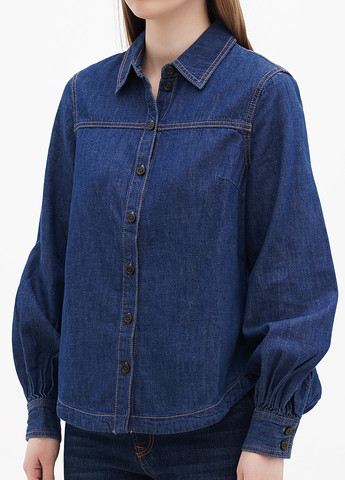 Темно-синяя джинсовая рубашка однотонная S.Oliver