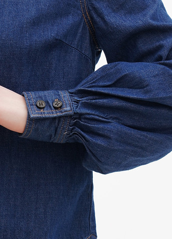 Темно-синяя джинсовая рубашка однотонная S.Oliver