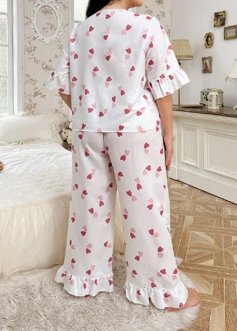 Белая всесезон пижама (кофта, брюки) кофта + брюки SHEIN