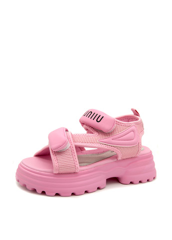 Розовые босоножки Lilin с логотипом