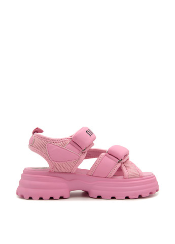 Розовые босоножки Lilin с логотипом