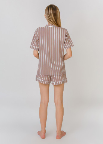 Бежевая всесезон пижама (рубашка, шорты) рубашка + шорты Serenade