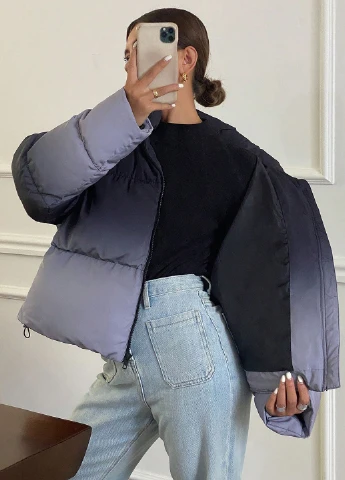 Комбинированная зимняя куртка SHEIN