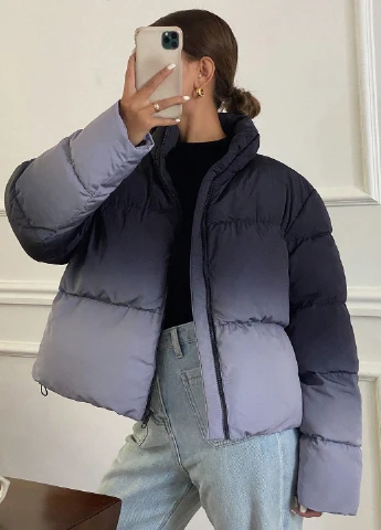 Комбинированная зимняя куртка SHEIN