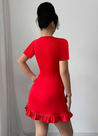 Красное вечернее, кэжуал платье SHEIN однотонное