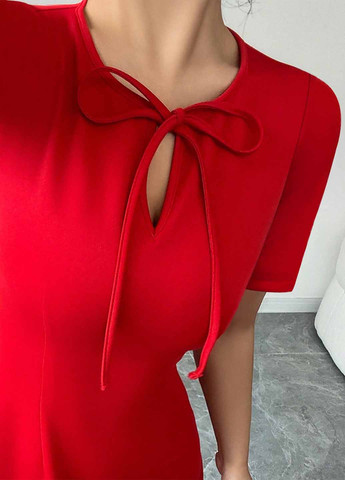 Красное вечернее, кэжуал платье SHEIN однотонное