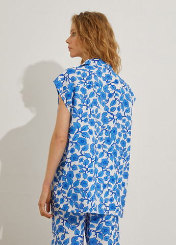 Белая кэжуал рубашка с цветами KOTON