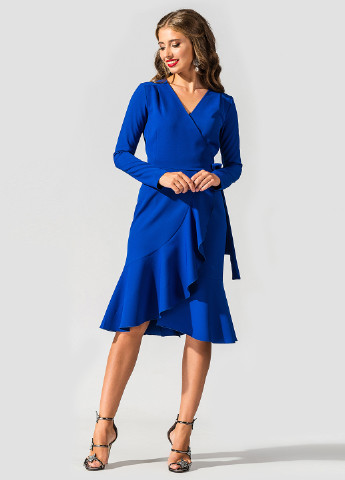 Синя кежуал сукня міді TessDress однотонна