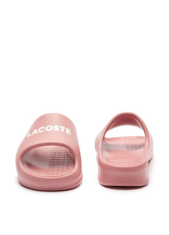 Розовые шлепанцы Lacoste с логотипом